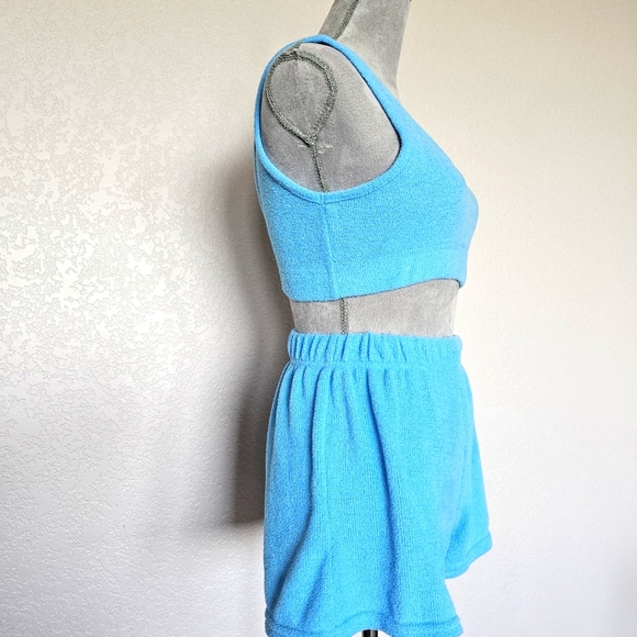 velour tank top and shorts lounging pajama set NWOT 2 pc - Picture 4 of 7